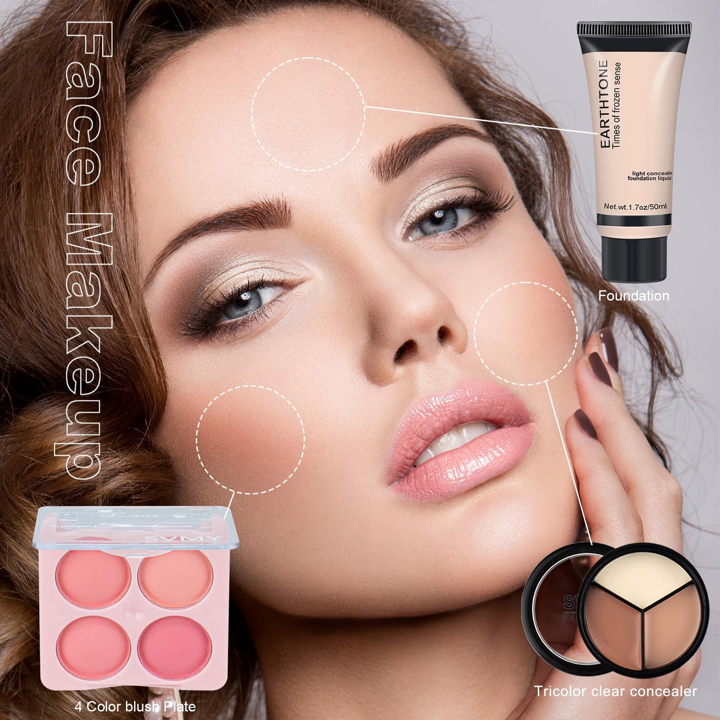 Makeup Set All in One Makeup Kit for Women and Teens Makeup Sets for Women Full Kit Makeup kits for teens Makeup Gift Set for Girls (Blue)