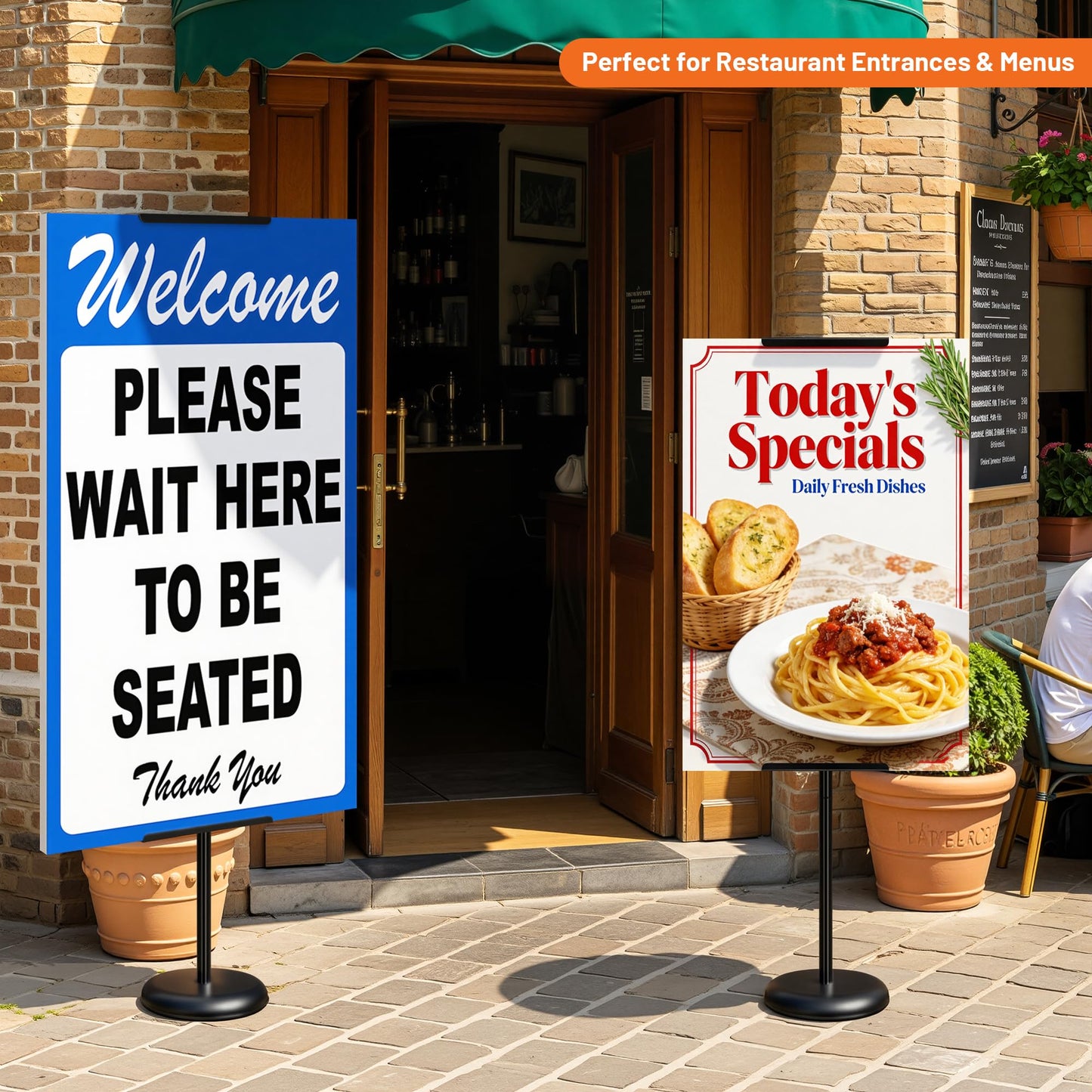 VAIIGO 2Pack Adjustable Poster Stand for Display, Single-Sided Floor Pedestal Sign Holder, Poster Board Easel Stand up to 58", Welcome Sign Stand for Foam & Board, Wedding, Business & Events – Black