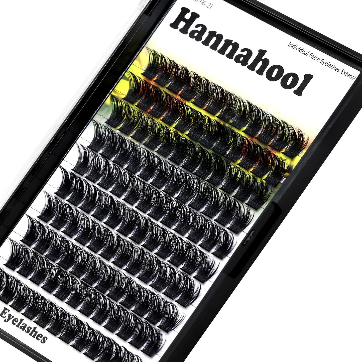 Hannahool Large Pack Wide Stem Cluster Eyelashes D Curl 10-20mm Available Handmade D Curl Wide Stem Individual False Eyelashes 5D Volume DIY Eye Lashes Extensions Beauty Tools (12mm)