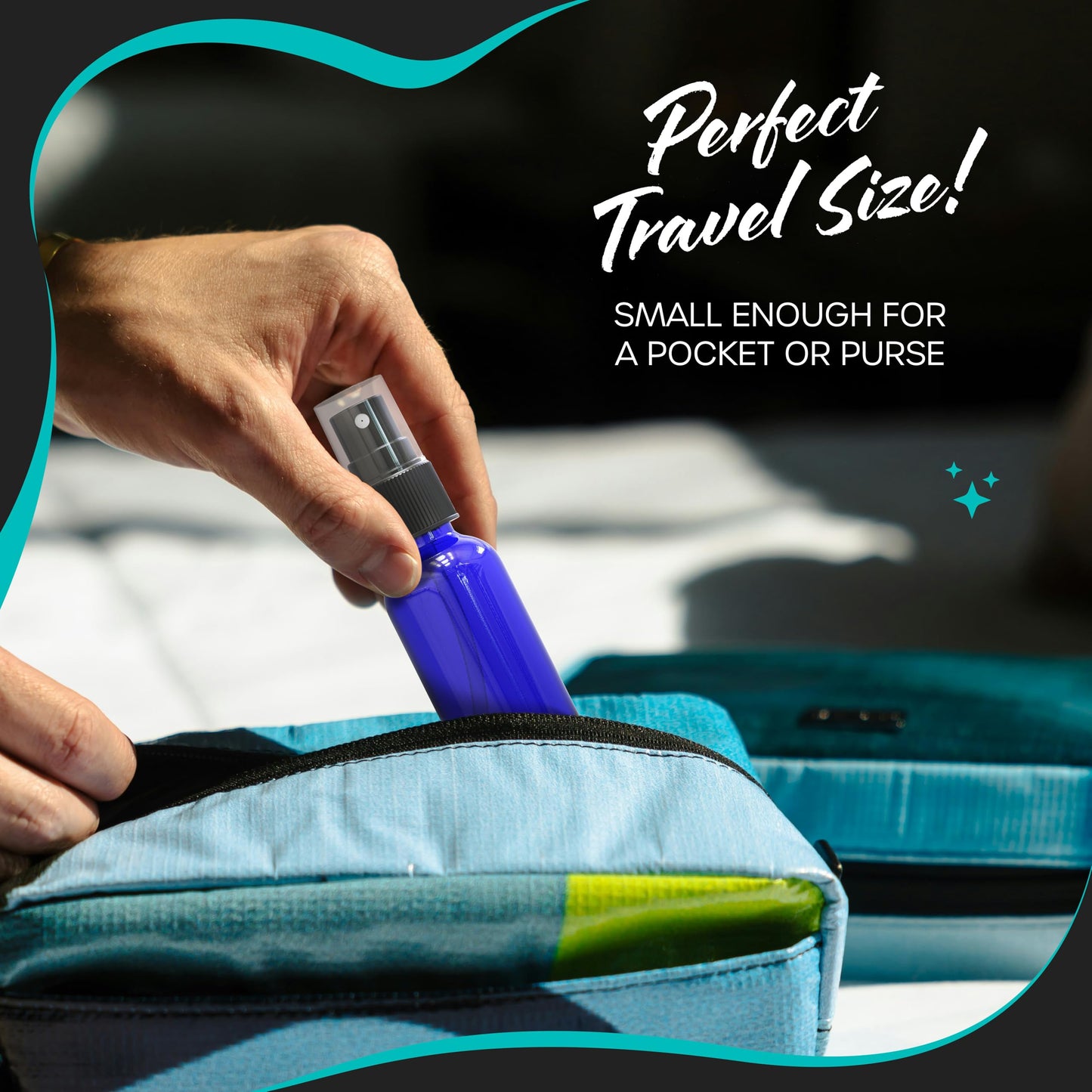 Nevlers 1 Oz Blue Glass Spray Bottles for Cleaning & Refreshment 24 Pack