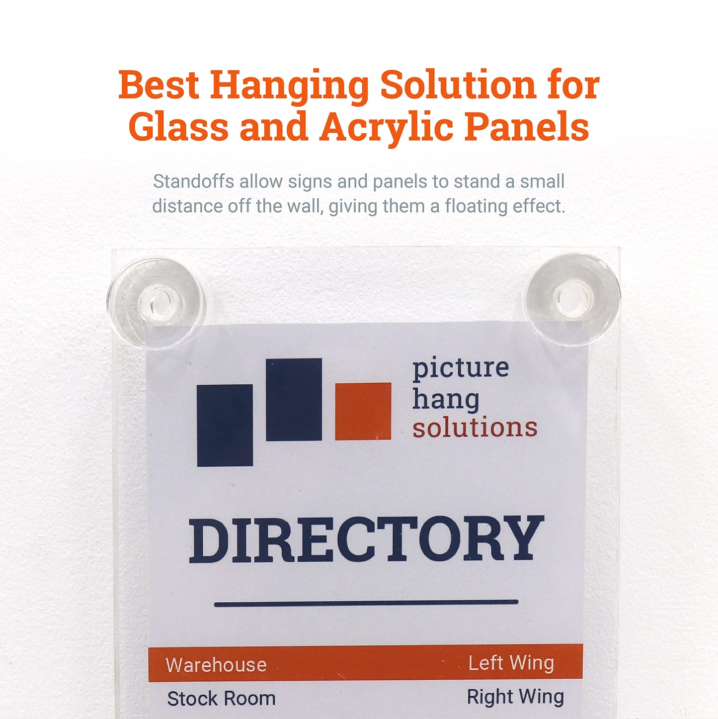 Clear Acrylic Display Sign Standoff - Sign Holder Wall Mounting Kit for Office Placards, Advertisements, and Frameless Pictures and Art (25mm x 25mm - 4 Pack)