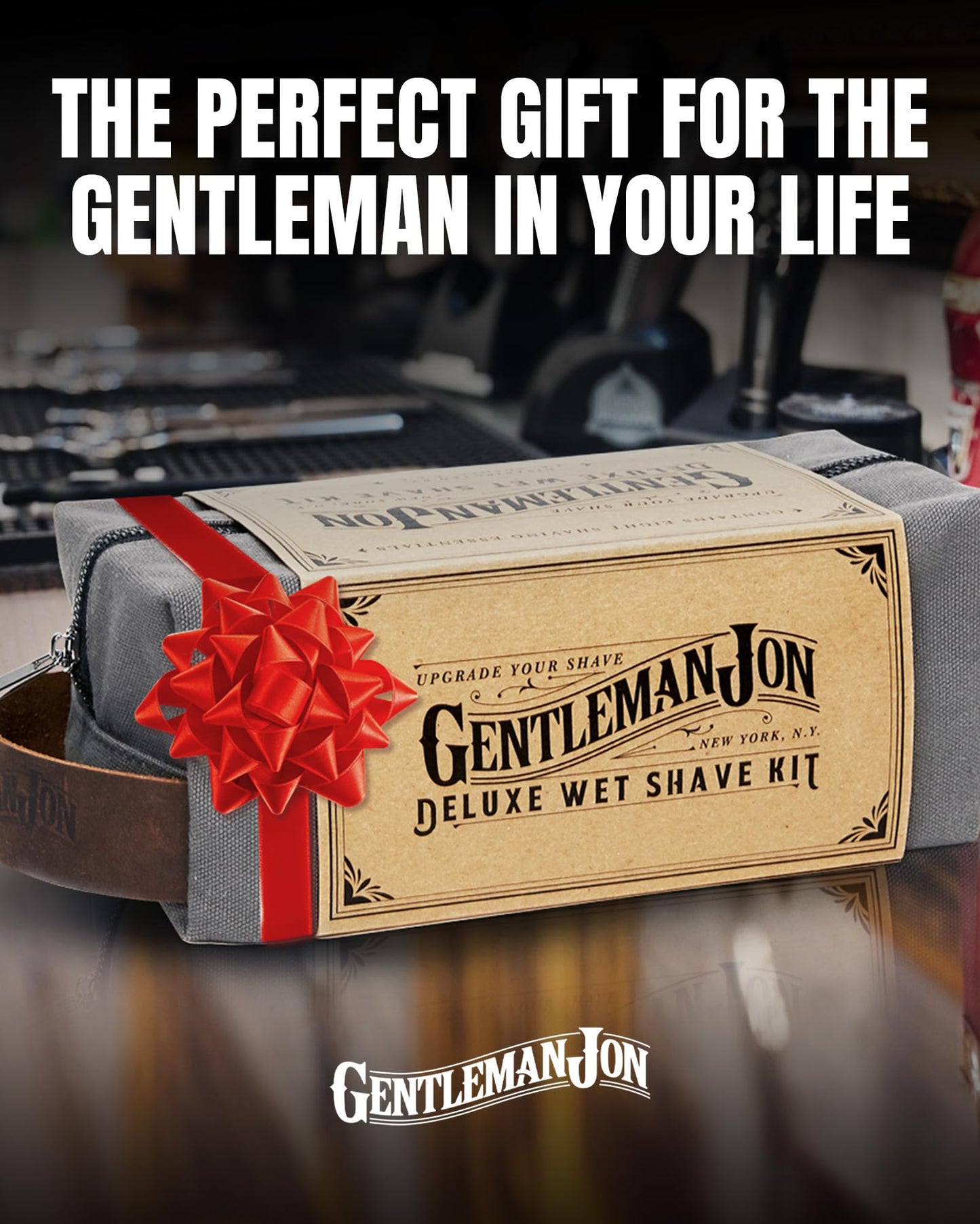 Gentleman Jon Supreme Shaving Collection - Deluxe Safety Razor Shaving Kit & Extra 50-Pack Platinum Double Edge Razor Blades - Extensive Wet Shave Set for Men - Superior Comfort and Smooth Shaves
