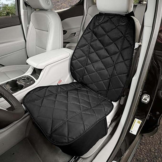 4Knines Car Seat Covers for Dogs – Durable Captains Seat & Front Seat Protector for Dogs, Waterproof, Non-Slip Car Seat Cover for Pets, Easy Install, Protects Vehicle from Dirt, Fur, Scratches (Black)