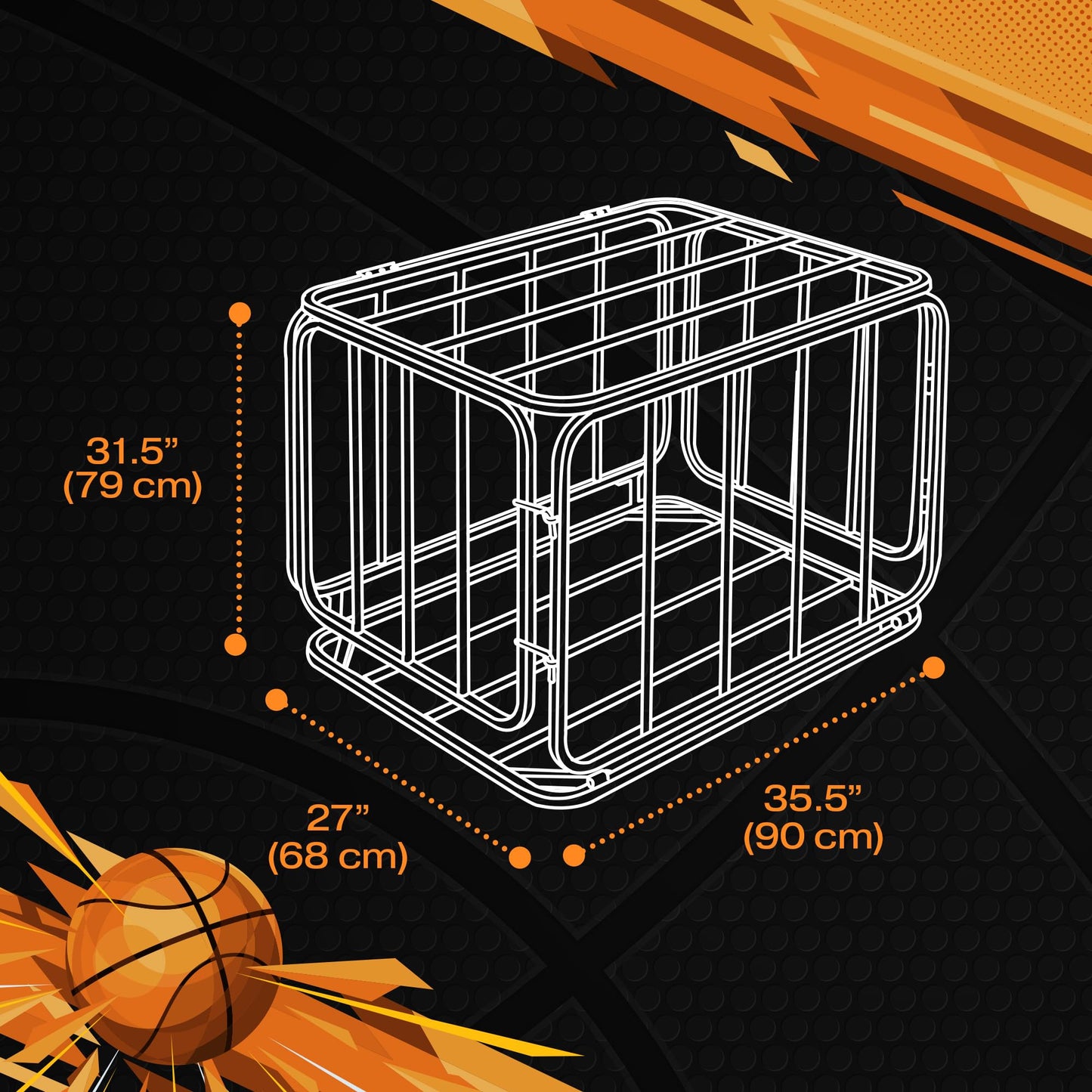 Houseables Sports Ball Storage & Display Solutions – Basketball, Football, Soccer & Volleyball Organizer, Ball Holder, Display Stand, Rolling Storage Cart for Home, Gym & School