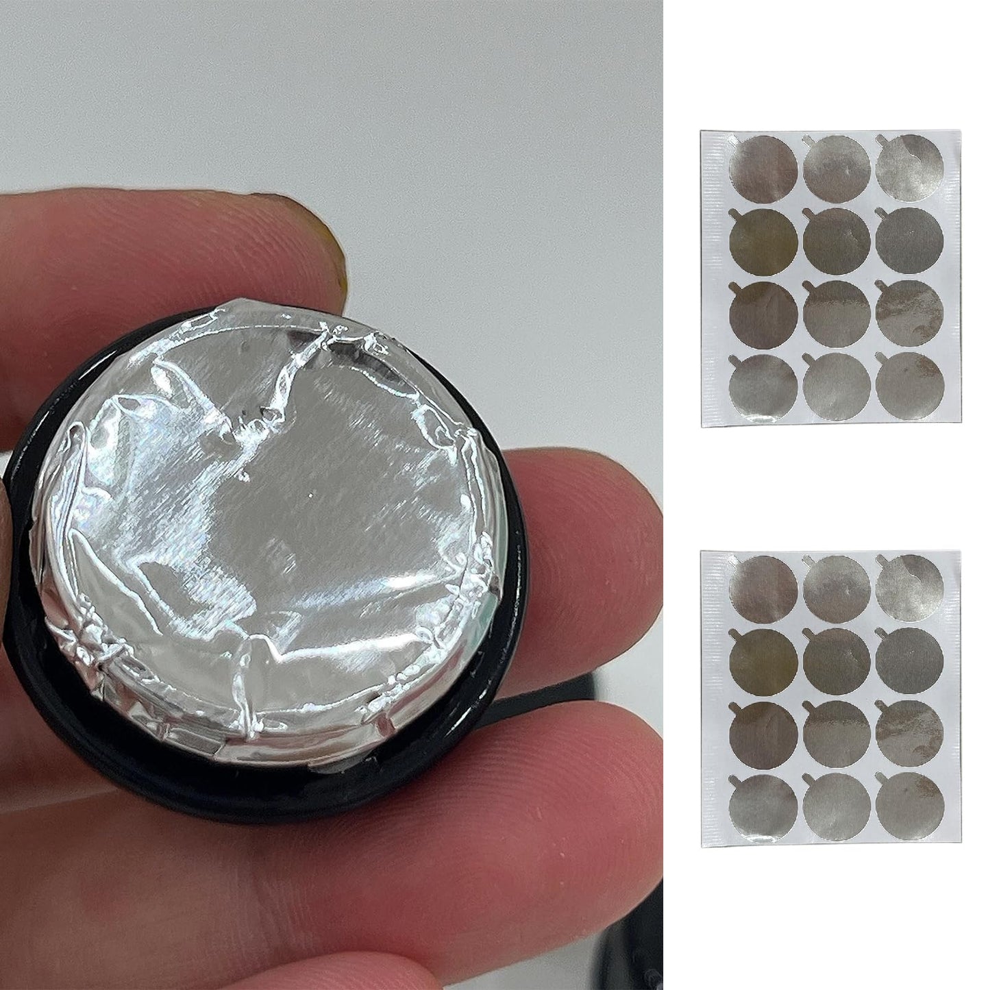 240 Pcs Aluminum Foil Sealing Stickers, 32mm Lids Foil Film Tapes, Foil Lid Seal Sticker for Cosmetic Tube Bottle, Skincare Bottle and Toothpaste (Silver)