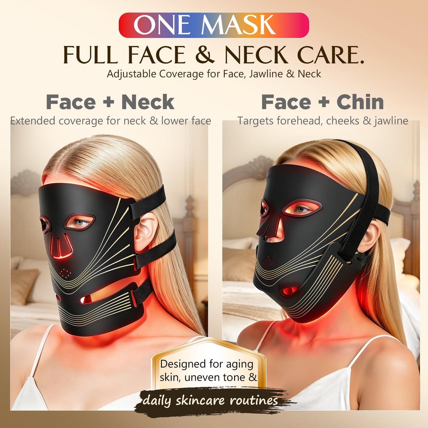 Blanight Red Light Therapy Mask for Face, Wireless LED Mask, FDA Cleared