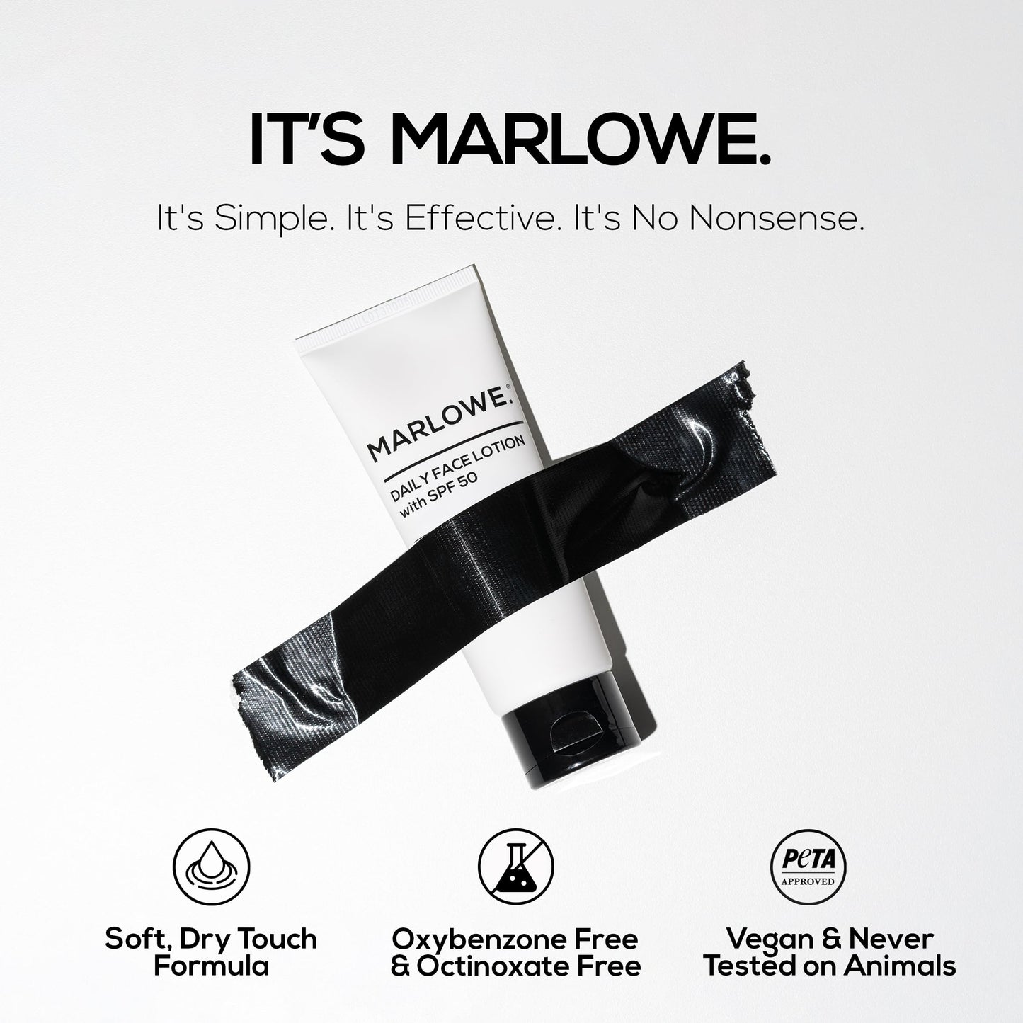 MARLOWE. Face Moisturizer with SPF 50, Daily Sunscreen Lotion, 3.4 oz, 2 Pk