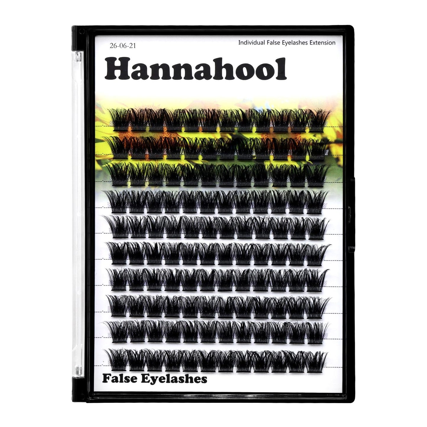 Hannahool Large Pack Wide Stem Cluster Eyelashes D Curl 10-20mm Available Handmade D Curl Wide Stem Individual False Eyelashes 5D Volume DIY Eye Lashes Extensions Beauty Tools (12mm)