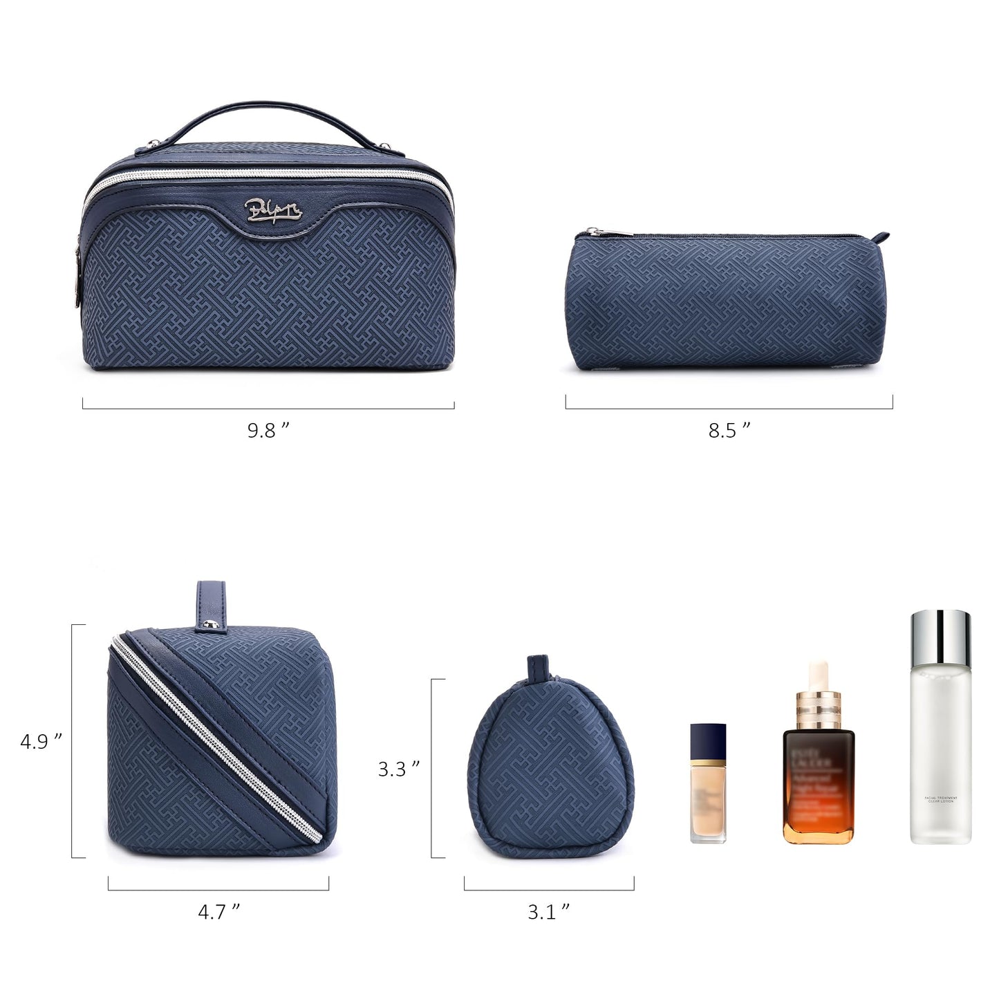 BOYATU Travel Makeup Bags for Women: Vintage Roman Column Texture