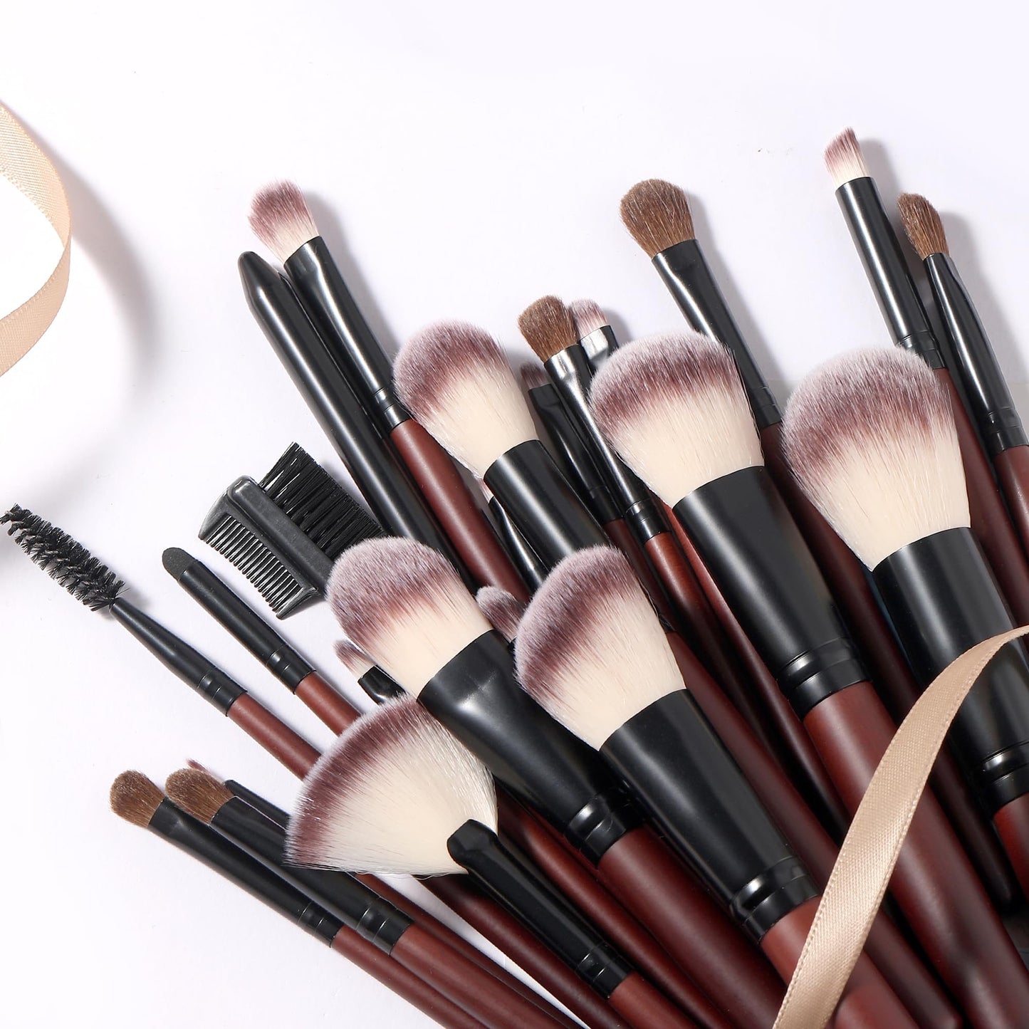Yasingsi Makeup Brushes Premium Synthetic Foundation Powder Concealer Blending Blush Contour Eyeshadow Eyeliner 26Pcs Makeup Brush Set Red for Women Girl with 2 PU Leather Bags