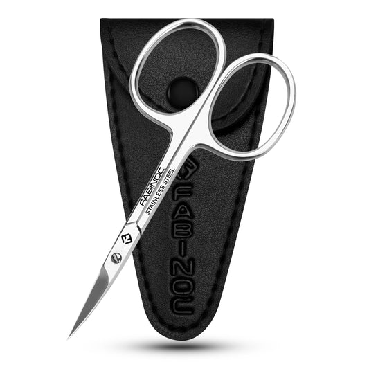 FABINOC Curved Cuticle Scissors for Women & Men - German Quality Stainless Steel for Manicure Pedicure Beauty Grooming Kit for Nail, Eyebrow, Eyelash, Dry Skin