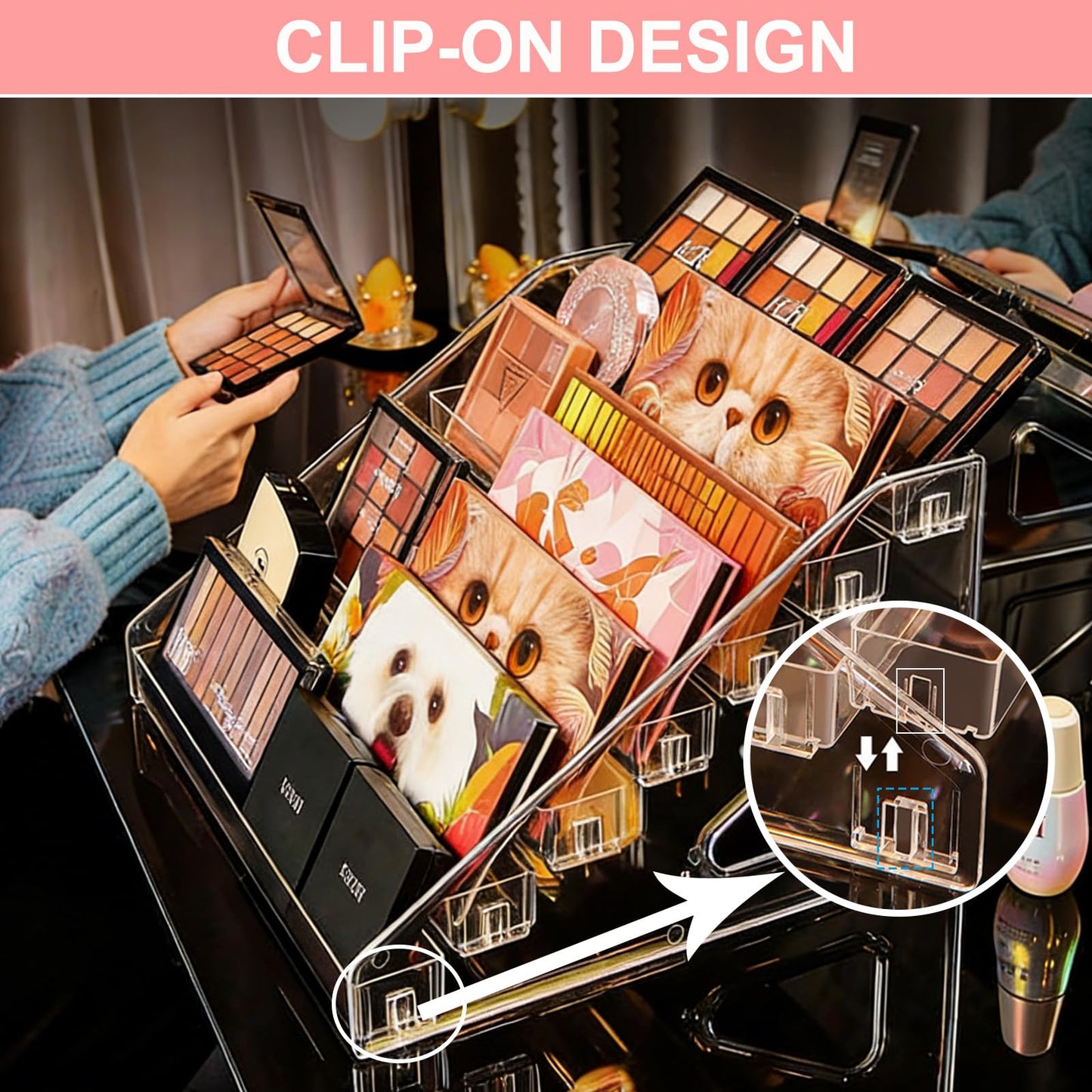 SAWEIRN 2 Pack Nail Polish Organizer Holder Rack 7 Layers Clear Acrylic Display Rack for Nail Polish Holder Stand Cosmetics Sunglasses Display Essential Oil Storage Organizer