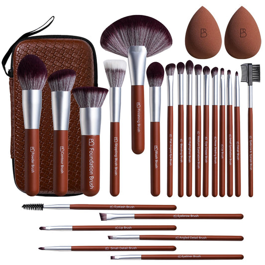 BS-MALL Professional Makeup Brush Set,22 PCS with 2 Makeup Sponges & EVA Travel Case, Foundation, Concealer, Blush, Powder & Eyeshadow Brushes for Beginners, Beauty Lovers & Everyday Glam Looks