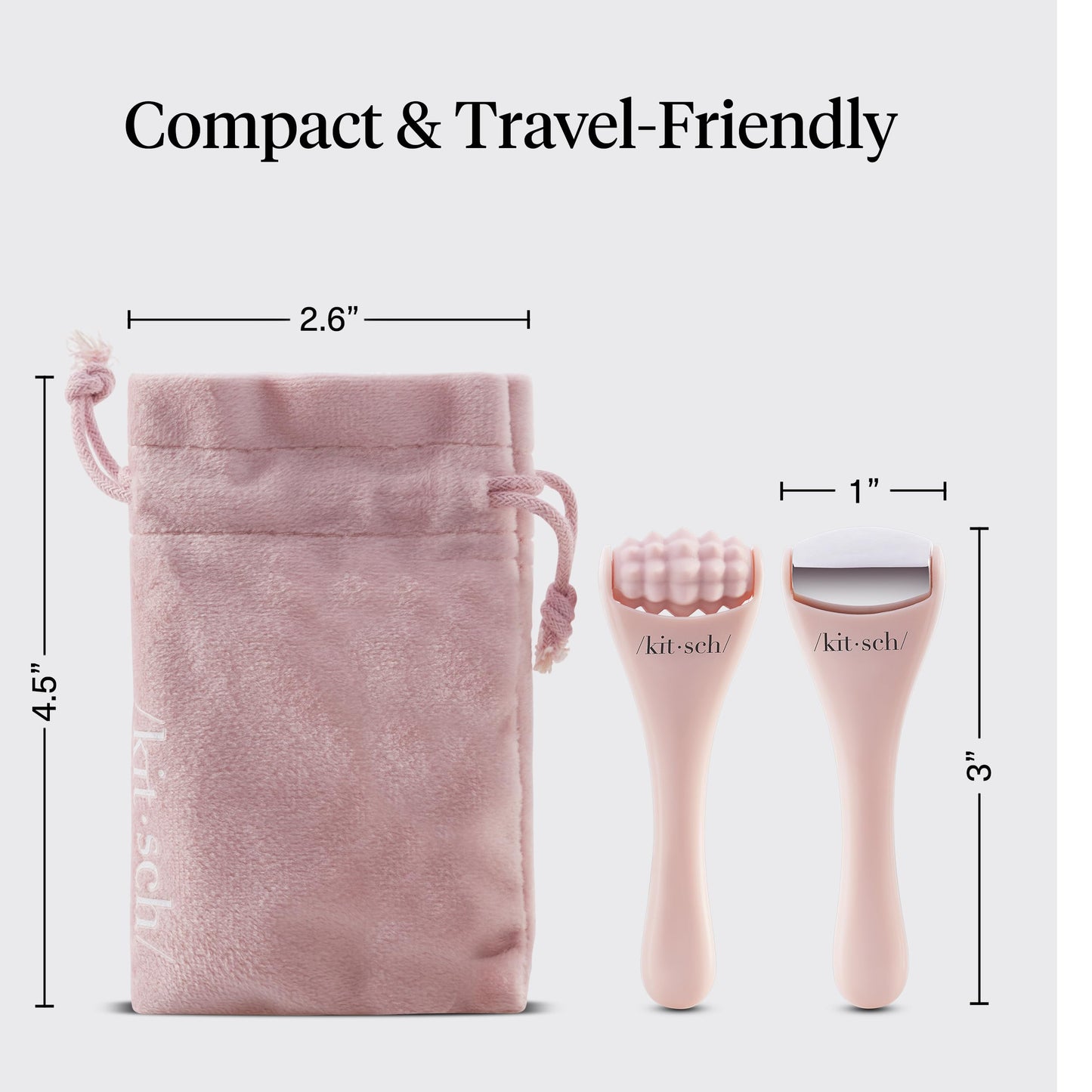 Kitsch Mini Facial Roller & Ice Face Roller Skin Care Tool Set – Stainless Steel Face Rollers to Reduce Puffiness, Redness & Headaches, Great Irritation Relief & Spa-Like Experience Anywhere - Blush