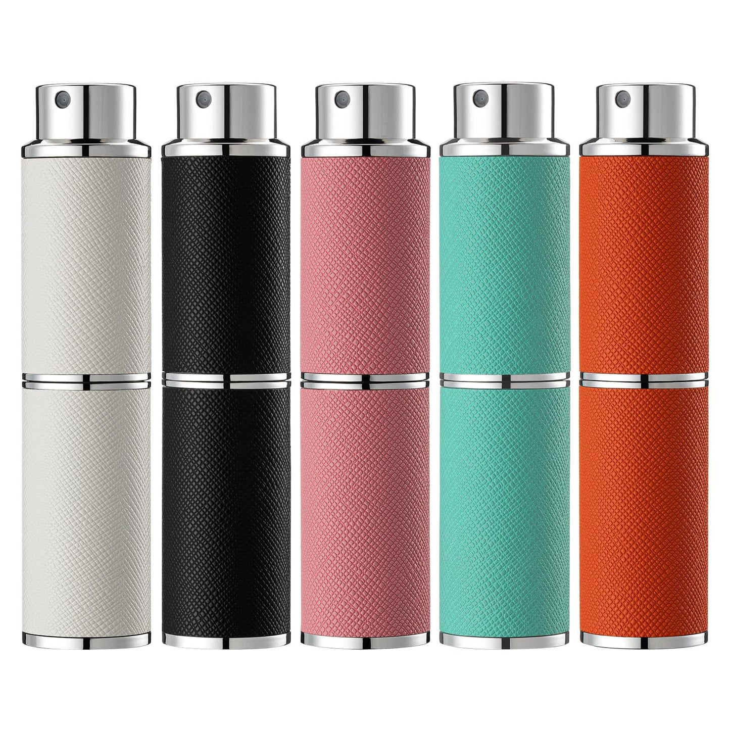owlyee Travel Perfume Bottle Refillable - 8ML Leather Empty Mini Cologne Spray Atomizer Men - Small Fragrance Sample Sprayer - 5PCS Portable Refill Travel Essentials Container