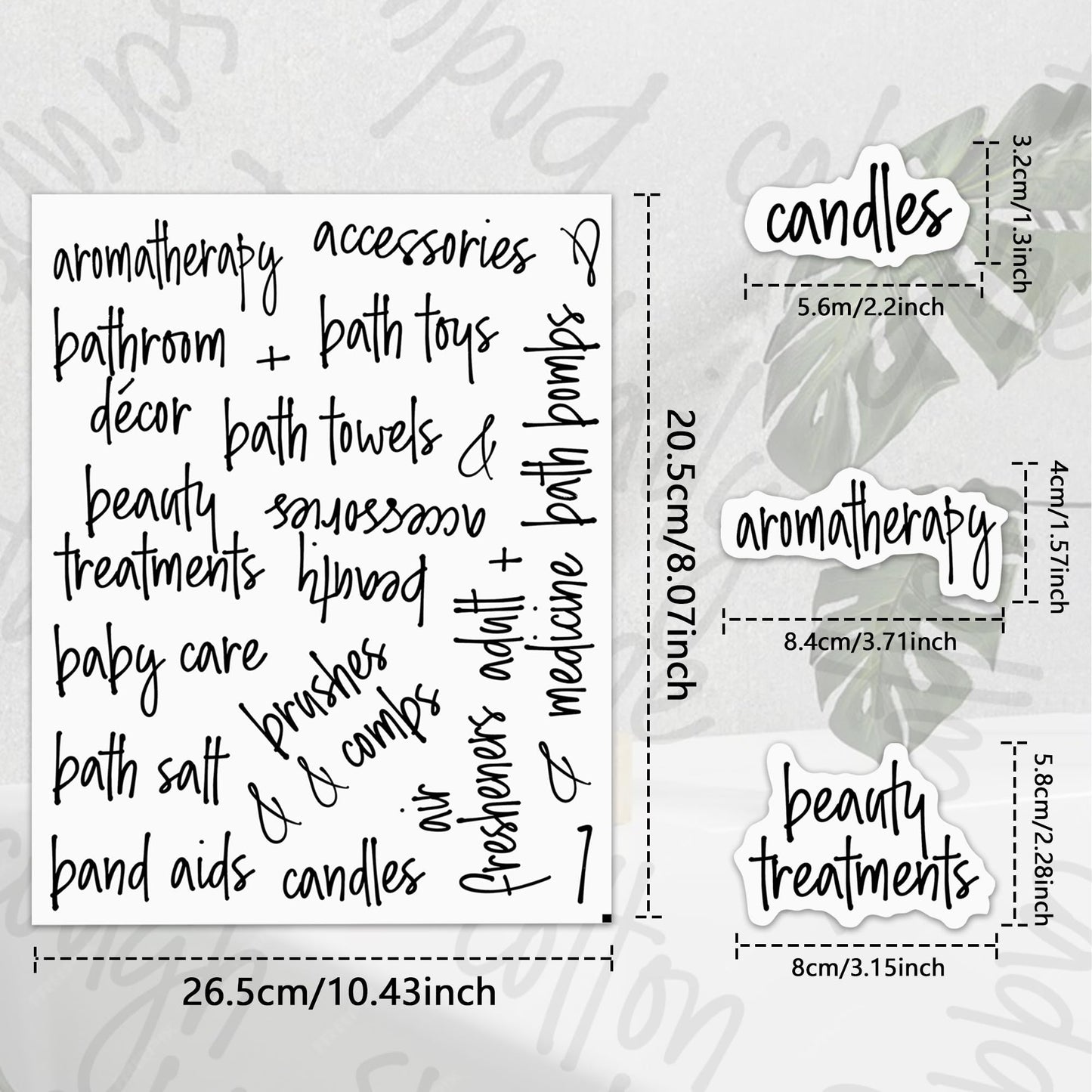 Fssqii 189 Preprinted Bathroom Labels, Waterproof Organizational Labels Stickers for Shampoo Hand Soap Makeup Bottles Storage Containers, Home/Hotel Black Script Clear Labels Set