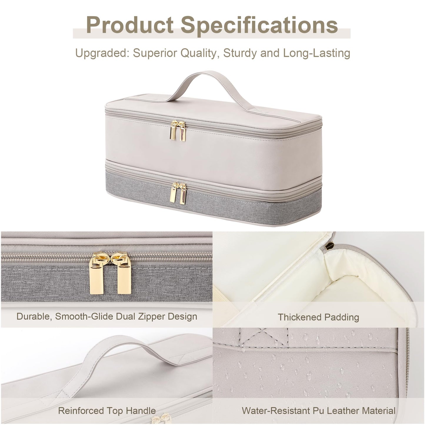 BAGCRAZY Shark Airwrap Case - Double Layer Travel Storage Bag for Dyson Airwrap, Flexstyle, Hair Dryer & All Attachments