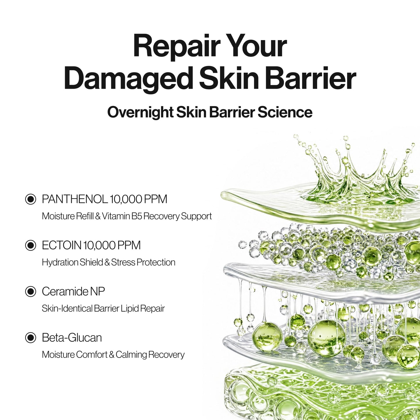 UNLEASHIA 2-Step Zero Pore Overnight Bubble Mask | 8-Pore Exfoliant & Barrier Care with AHA, BHA, PHA, LHA, Niacinamide, Panthenol, Ectoin & Ceramide NP, Sensitive Skin, Korean Skincare, 2.71 Fl Oz