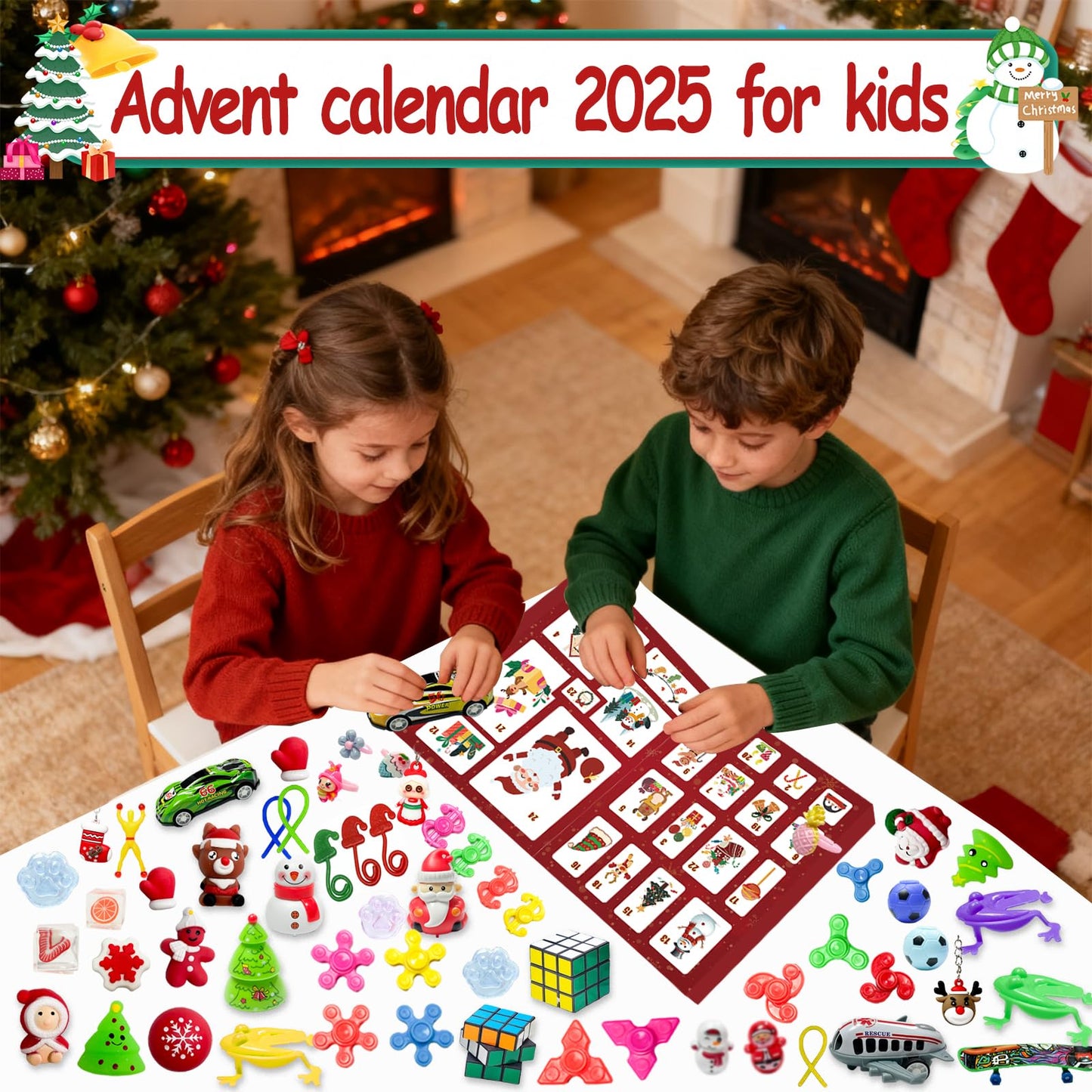 Fidget Advent Calendar 2026,Christmas Countdown Advent Calendars with 24 Days of Surprises Fidget Toys Bulk,Sensory Toy Stocking Stuffer Gifts Xmas Party Favors Surprise Gifts For Boys Girls