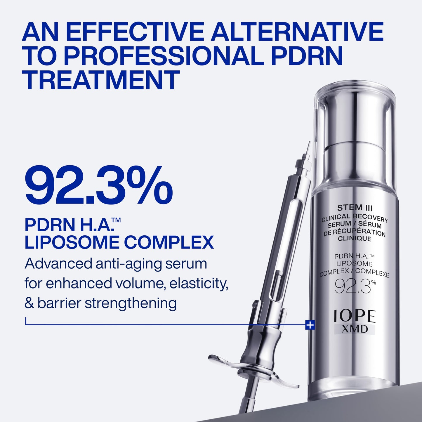 IOPE XMD Stem III Clinical Recovery Serum - Professional PDRN Treatment-Level Results - Visibly Firms, Plumps Volume, and Refines Pores - With Hyaluronic Acid - 1.01 fl. oz.
