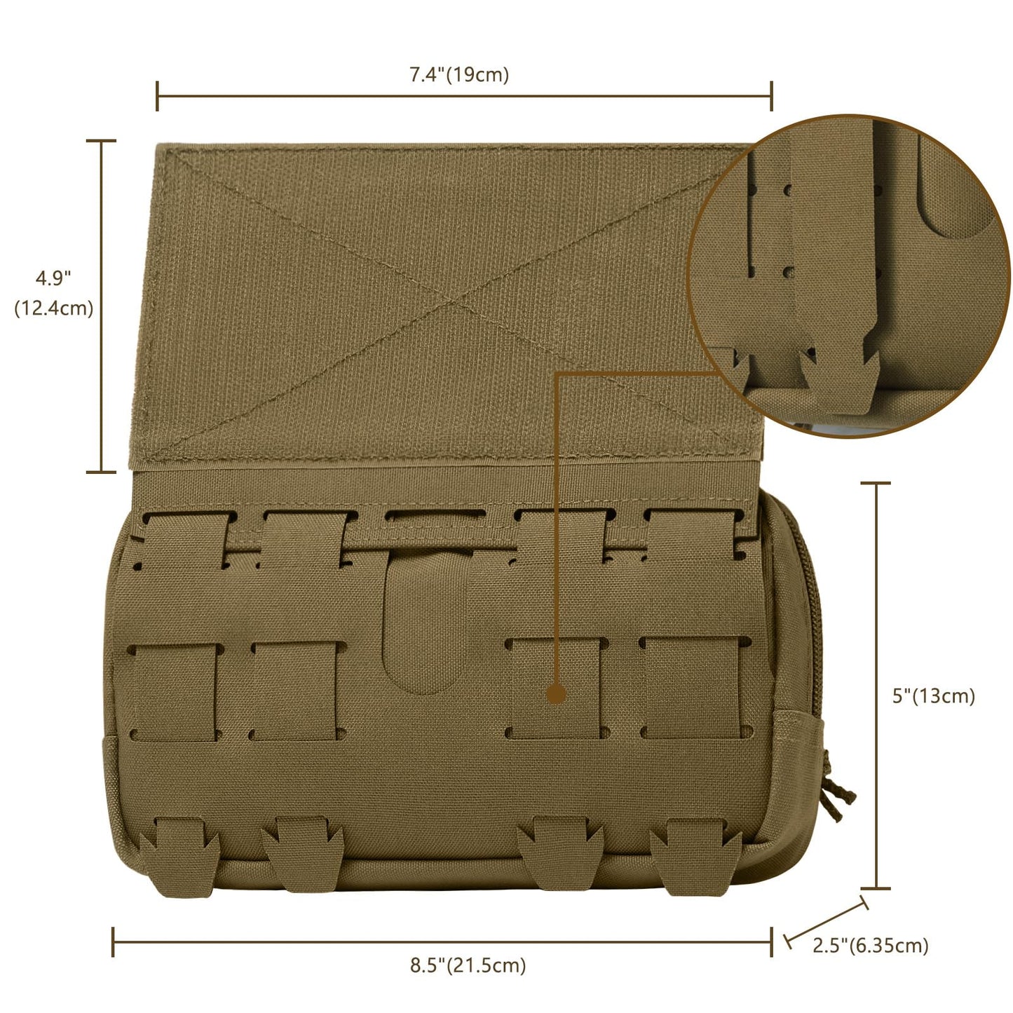 VisionTac Tactical Admin Pouch Laser Cut MOLLE EDC Tool Organizer with Carabiner and Keychain Modular Dangler Utility Sack
