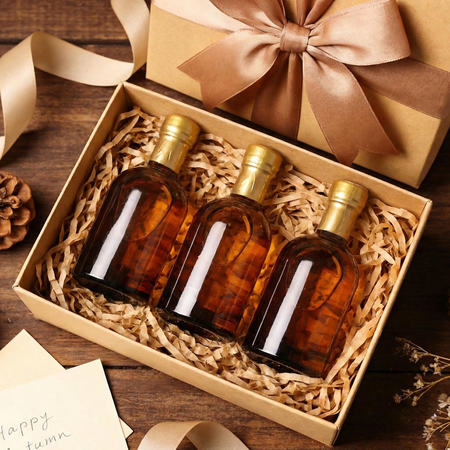 TBWIND 12 Pack 6oz/200ml Amber Glass Bottles with T-Top Corks
