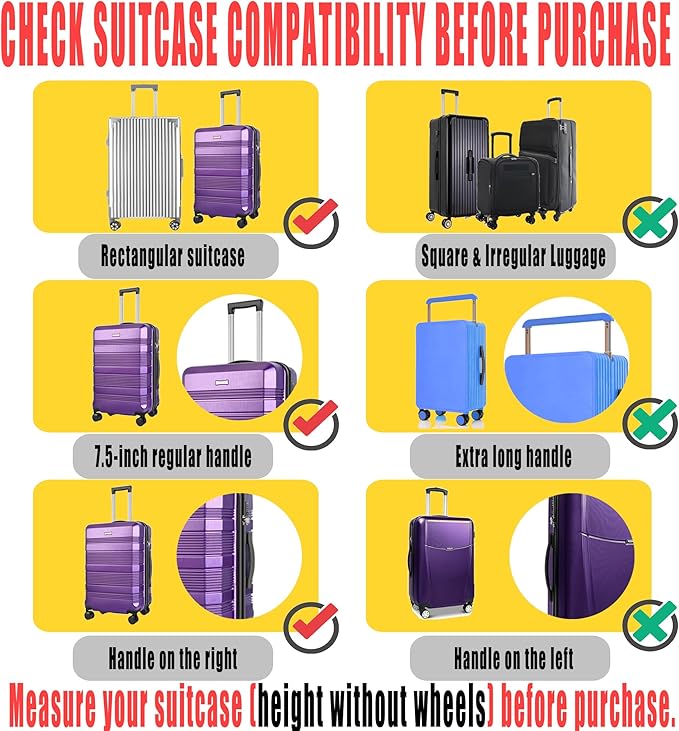 26 Inch Clear PVC Luggage Cover Protectors Suitcase Covers for Luggage Thickened suitcase protective cover for Wheeled Suitcase Suitable for 26"