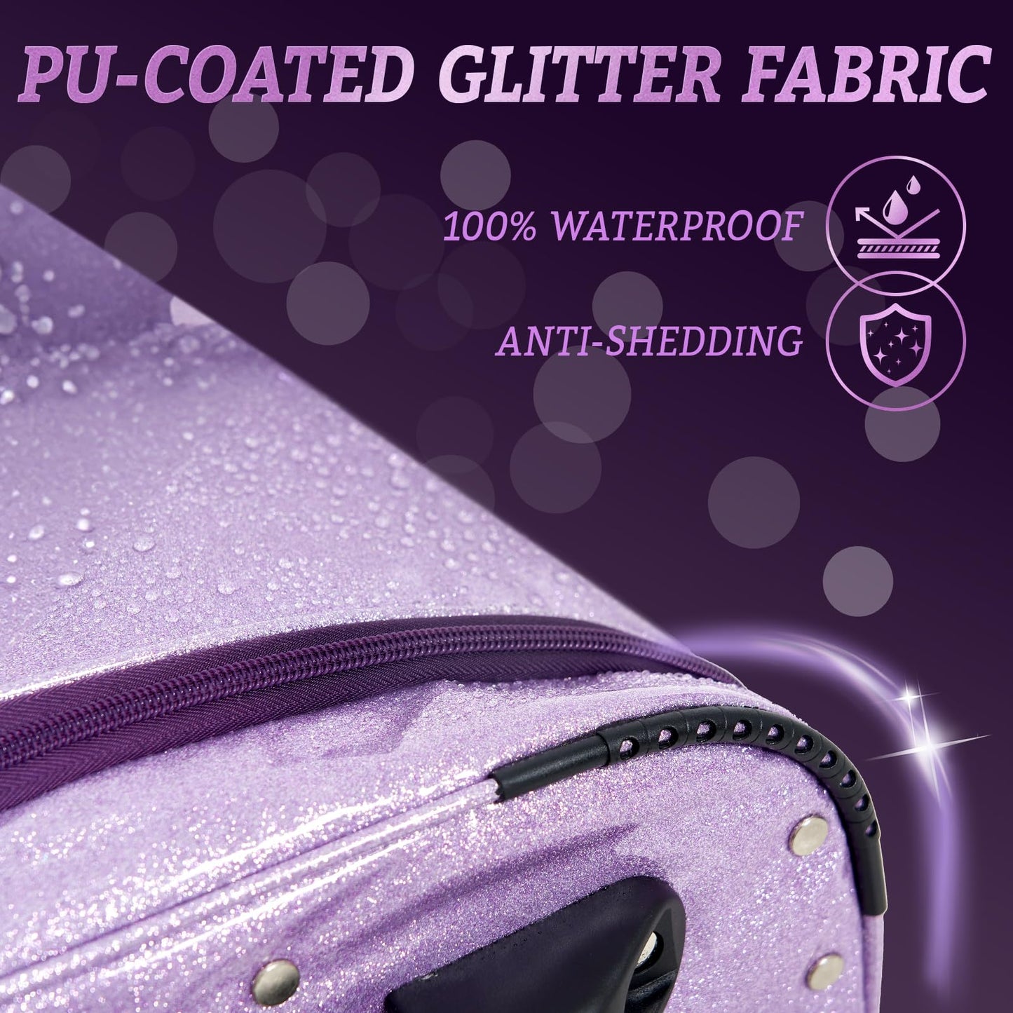 Fanwoli 28" Dance Bag with Rack and Dressing Room | Shine-Bright Collection | 360° Privacy Curtain | Ideal Competition Duffle Bag for for Dancer Cheerleader Little Princess (Including Curtain)