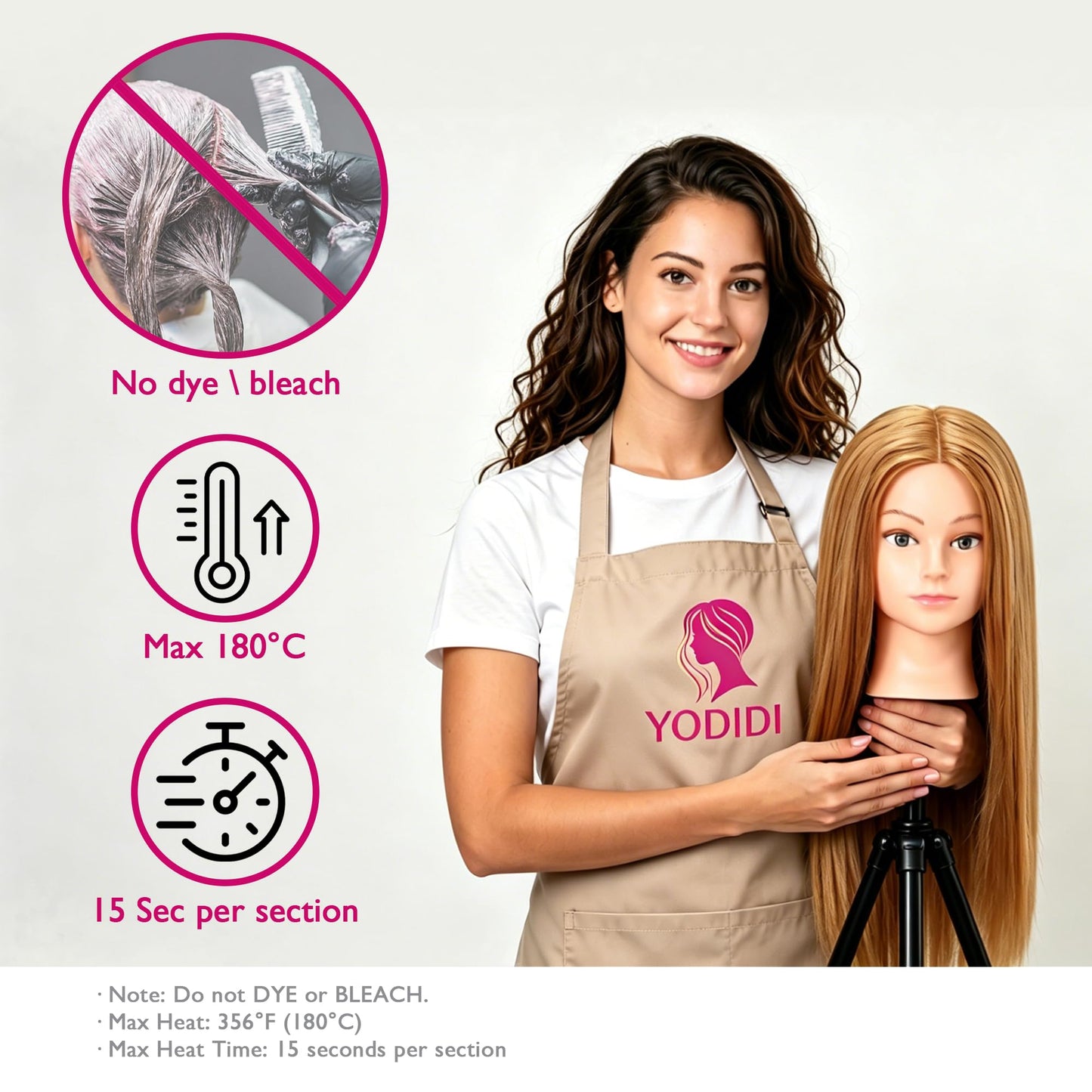 Mannequin Head Human Hair for Cosmetology - Manikin Head With 80% Human Hair for Styling Practice, Manikin Practice Head Hairdresser With Free Clamp Holder (#27-UB)