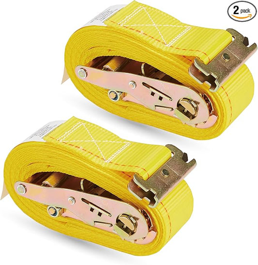 2 Pack E-Track Ratchet Straps 2" x 20' x 4,400 lbs Strength for Cargo Tie Down in Enclosed Trailer & Van by KODIAK STRAPS