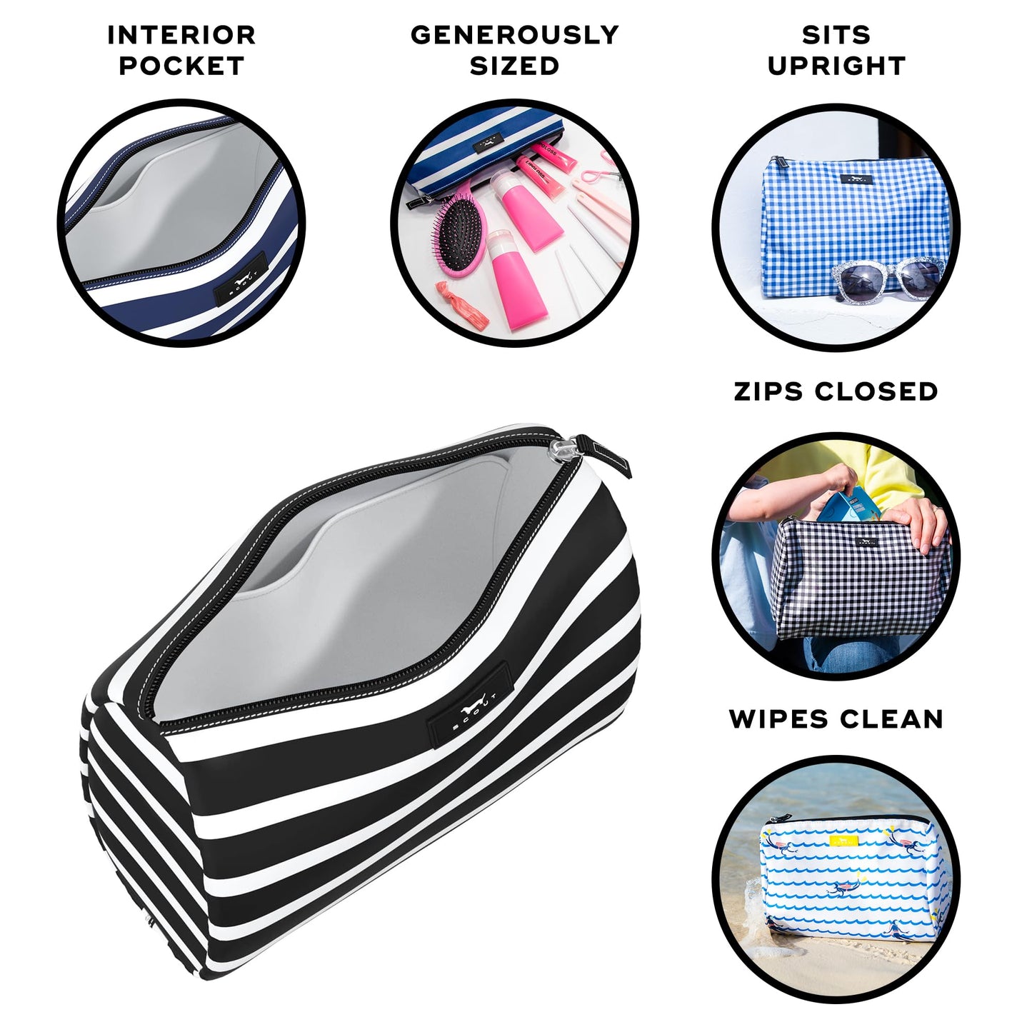 SCOUT Packin' Heat Toiletry Bag - Makeup, Toiletry & Cosmetic Bag, Fits Full Size Items, Inside Pocket, Water-Resistant, Zips Closed