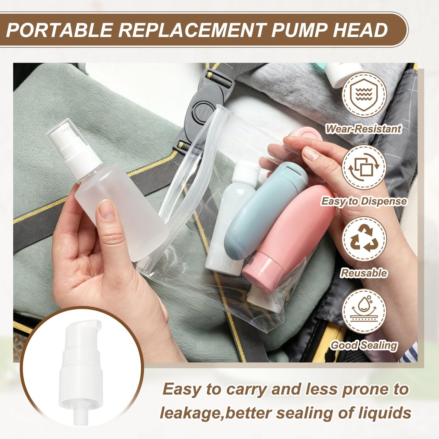 uxcell 12Pcs Dispenser Bottles Pump, Plastic Foundation Pumps Dispensers Top Replacement with Cover for 20/410 Thread Neck Size Essential Oil Lotion Cosmetic Liquid Dispensing, White