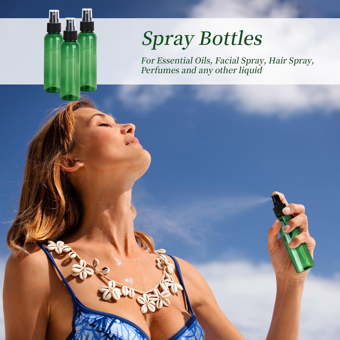 YEUIKERR 36 Pack Fine Mist Small Spray Bottles 4 oz/120 ml Plastic Spray Bottles, Empty Small Travel Spray Bottle, Refillable Mini Sprayer Bottle Bulk with Funnels and Labels, Green