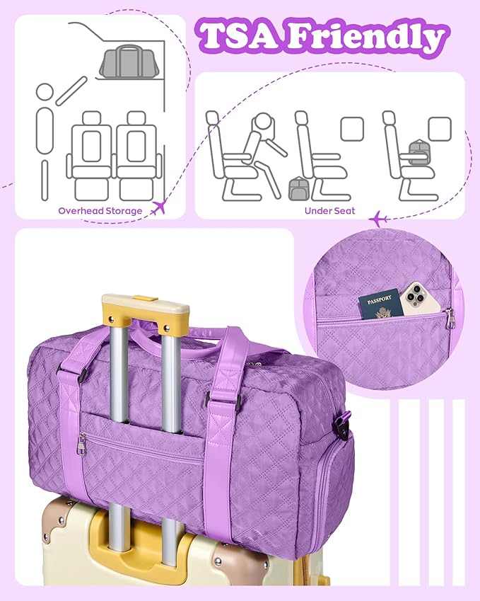 Travel Bags, Gifts for Friends Female Women, Initial Travel Duffel Bag, Gym Bag, Personalized Weekender Bag, Friend Wedding Girlfriend Birthday Gifts for Teen Girls, Graduation Gifts