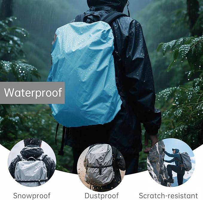 Silfrae Waterproof Rucksack Cover Backpack Rain Cover 30L-100L for Travel Climbing Hiking (Army Green, 60L-70L)