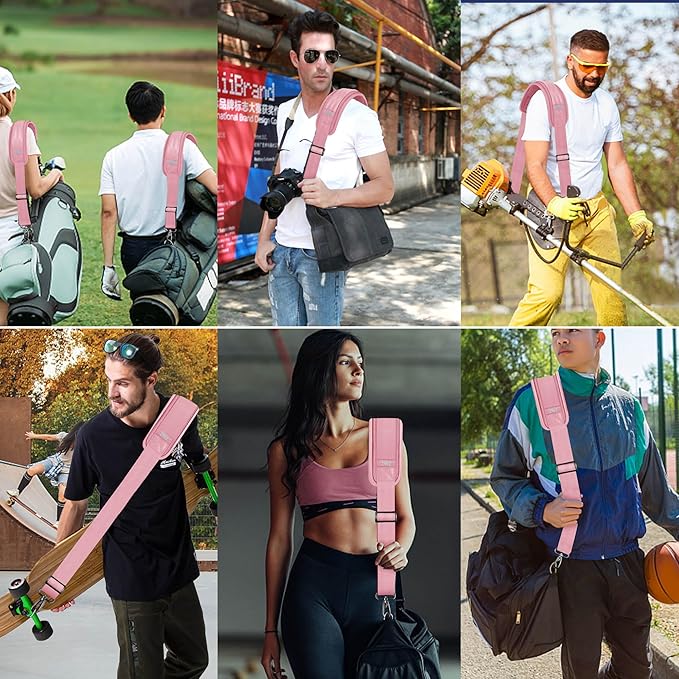 ZINZ 60" Universal Bag Strap with Ultra-Thick Fixed Breathable Pad Adjustable Heavy-Duty Shoulder Strap for Laptop Bag Crossbody Luggage Gym Bag Camera Bag and More -P01K01