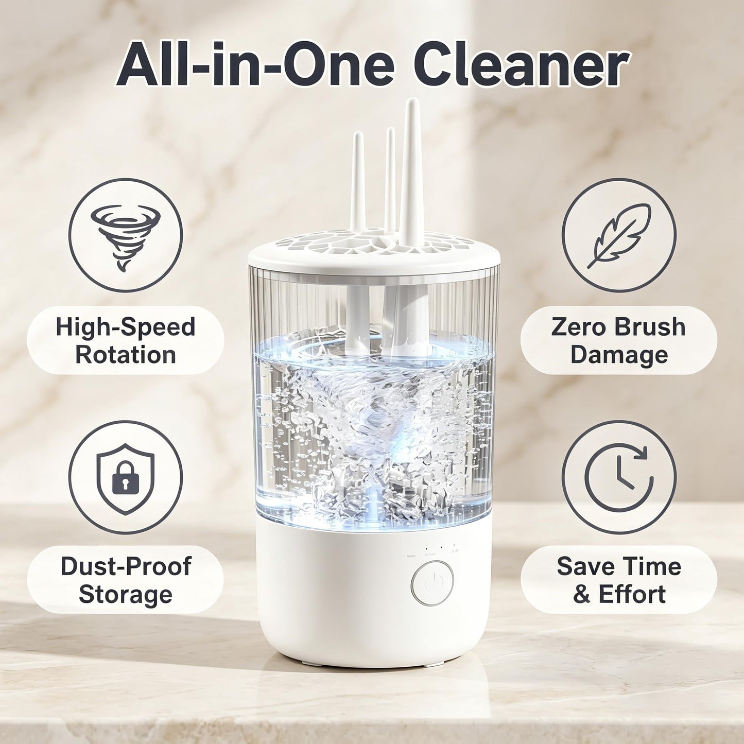 BomCot Electric Makeup Brush Cleaning Machine, Automatic Makeup Brushes Cleaner Suitable for Various Makeup Brushes & Tools