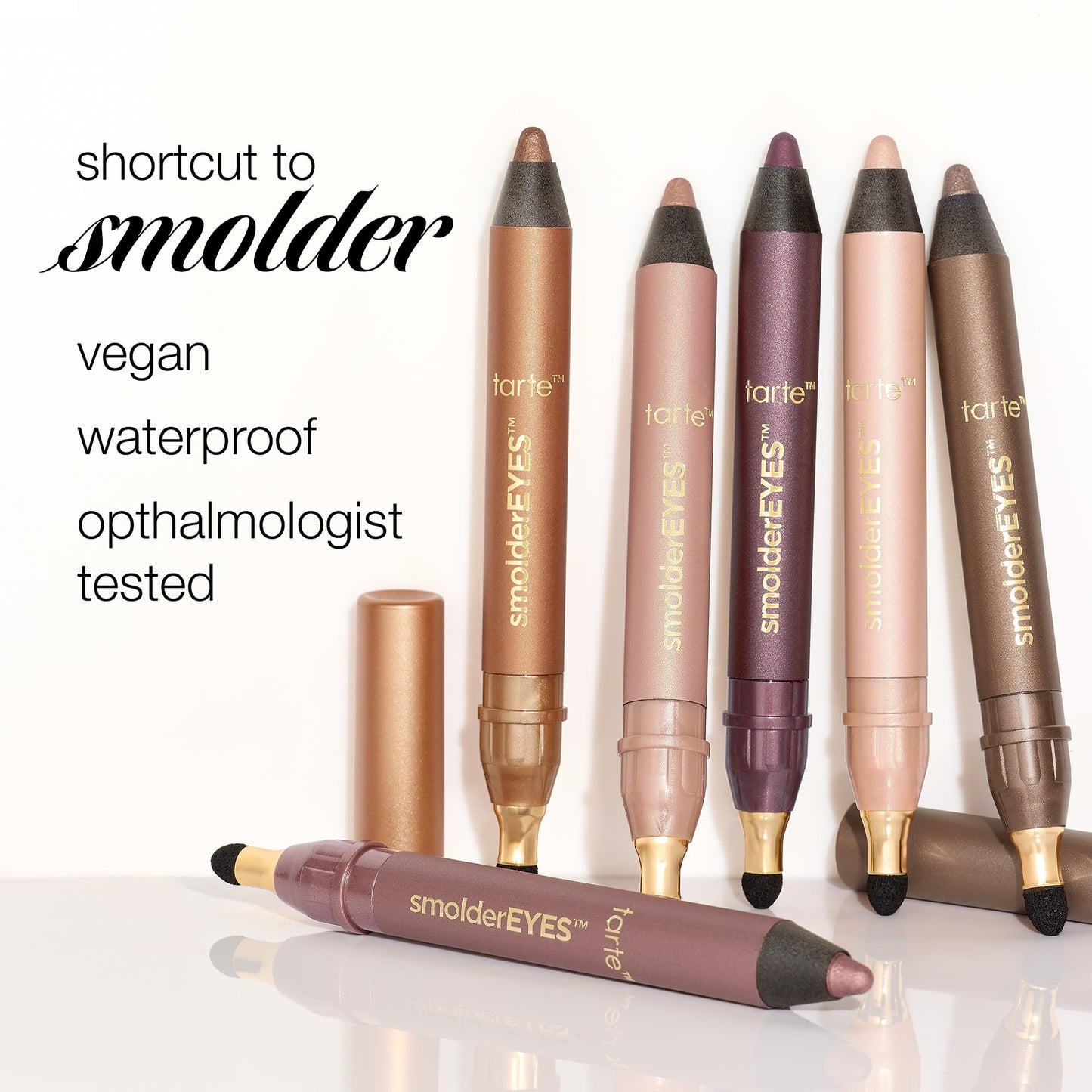 tarte smolderEYES shadow liner – Multi-Use Waterproof Makeup Doubles as Eyeliner & Cream Eyeshadow with Smudger Applicator, Blendable Lazy Girl Hack, Vegan & Cruelty-Free, full size, smoke show
