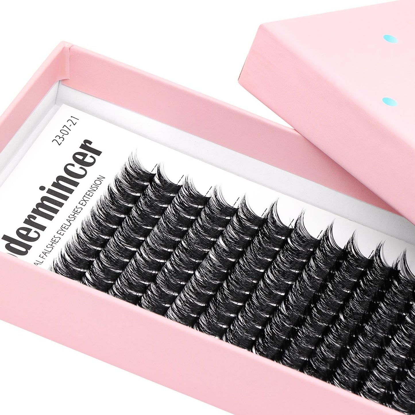 Bodermincer Large Tray 180pcs D Curl Professional Makeup Wide Cluster Individual Cluster EyeLashes Grafting Fake False Eyelashes (14-16-18mm Mixed)