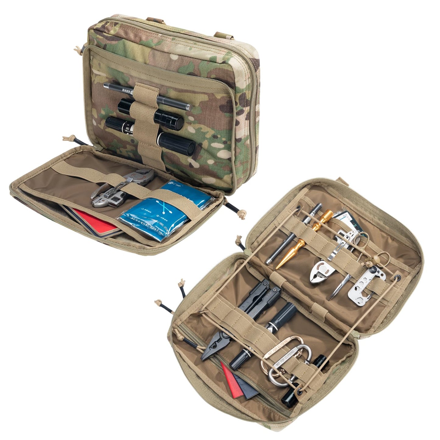 EXCELLENT ELITE SPANKER Tactical Molle Admin Pouch Utility Organizer EDC Medical Bag Utility EDC Tool Pouch with Shoulder Strap Attachment Pouches Waist Bag (Multicam)