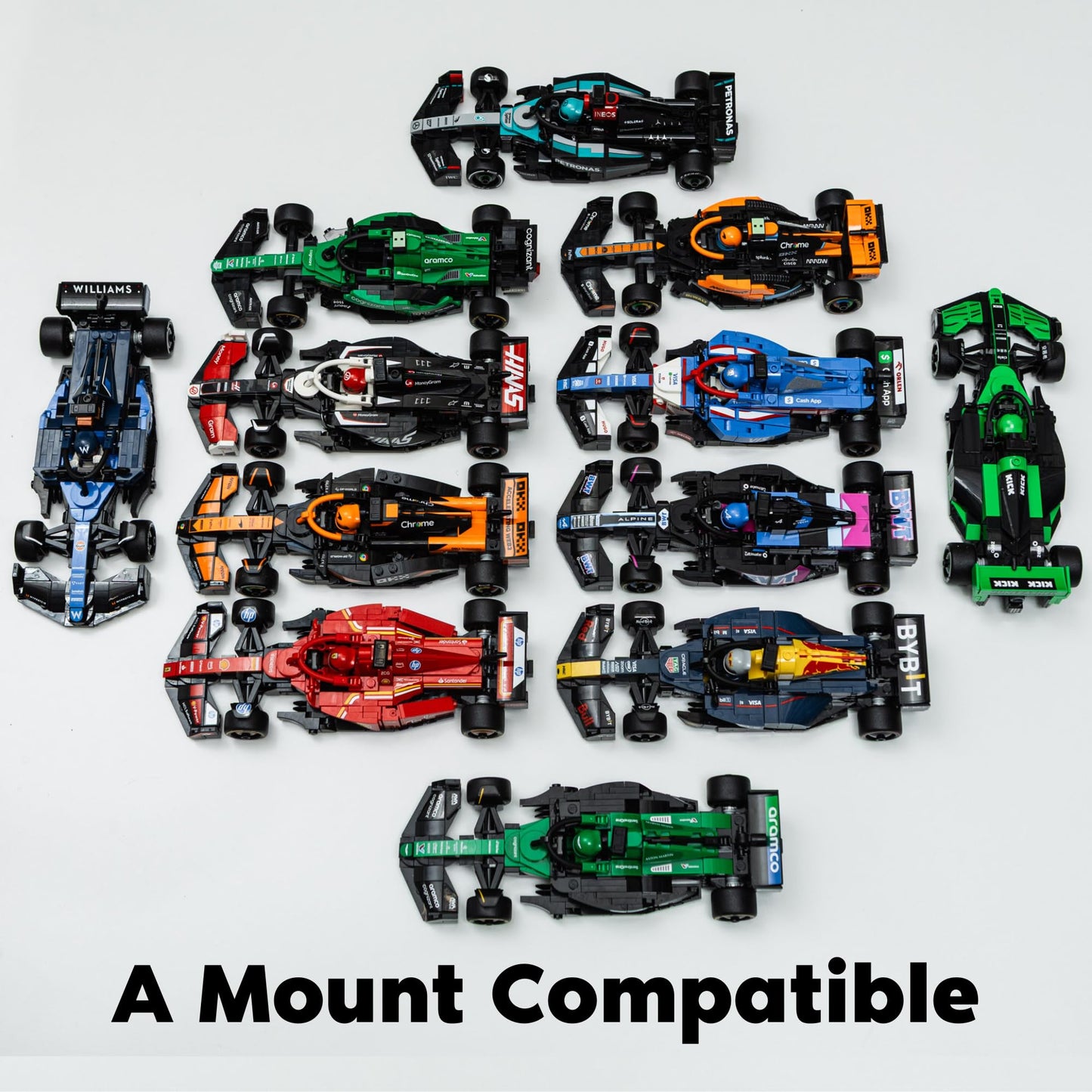 Brickify Shelf Display Riser Compatible With LEGO Speed Champions - Cars NOT Included - Display Your Collection - Space Saving Display Solution (Starter Pack)