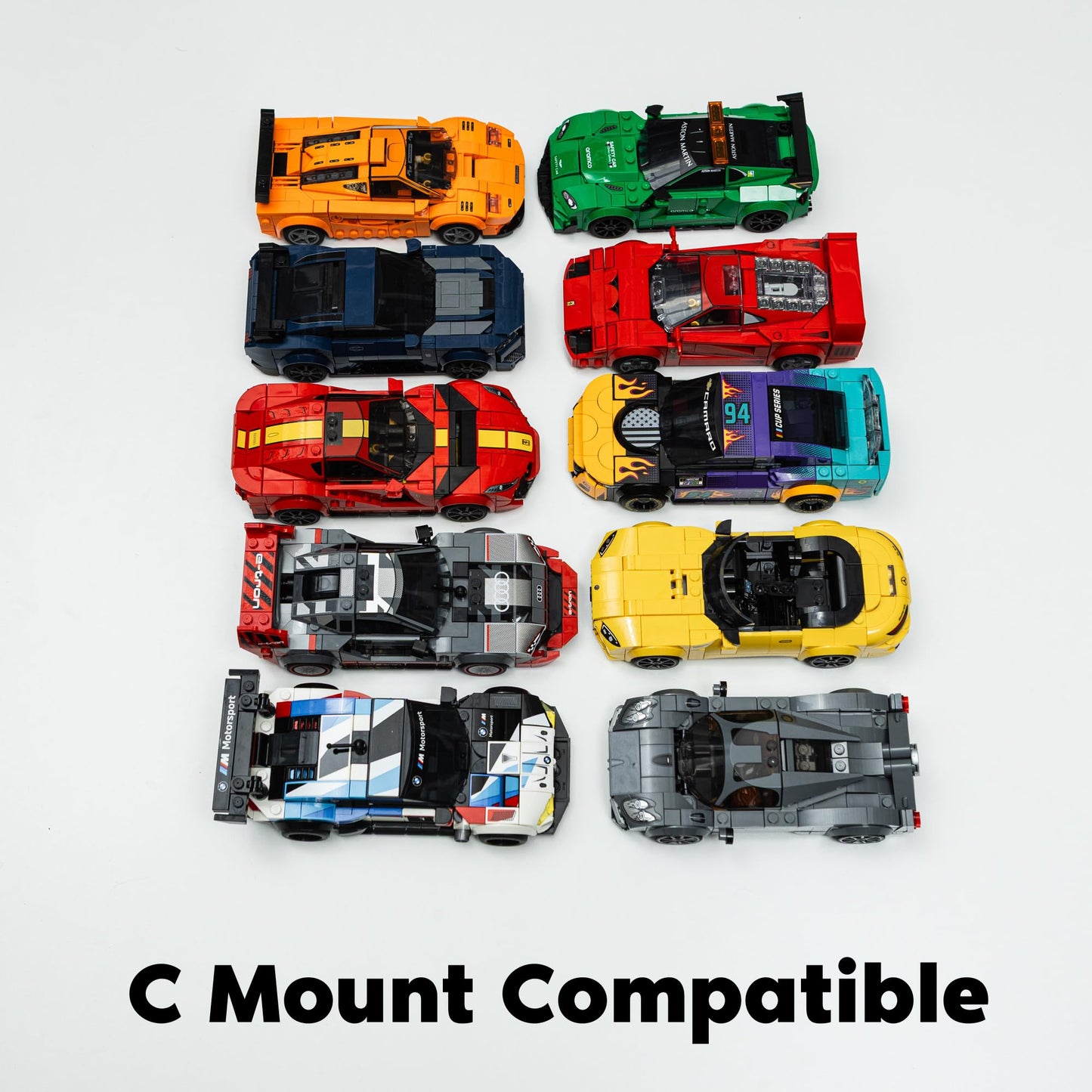 Brickify Shelf Display Riser Compatible With LEGO Speed Champions - Cars NOT Included - Display Your Collection - Space Saving Display Solution (Starter Pack)