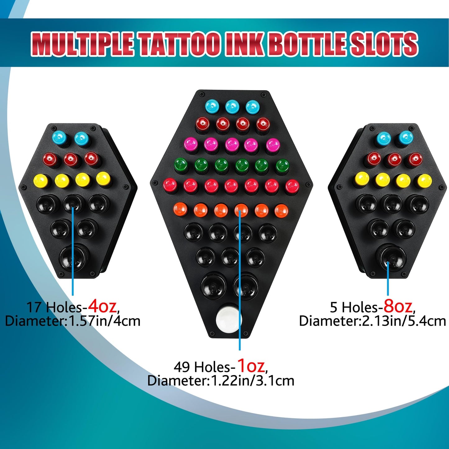 POARMEEY Tattoo Ink Pigment Bottle Holder Storage Rack for Tattoo Studio