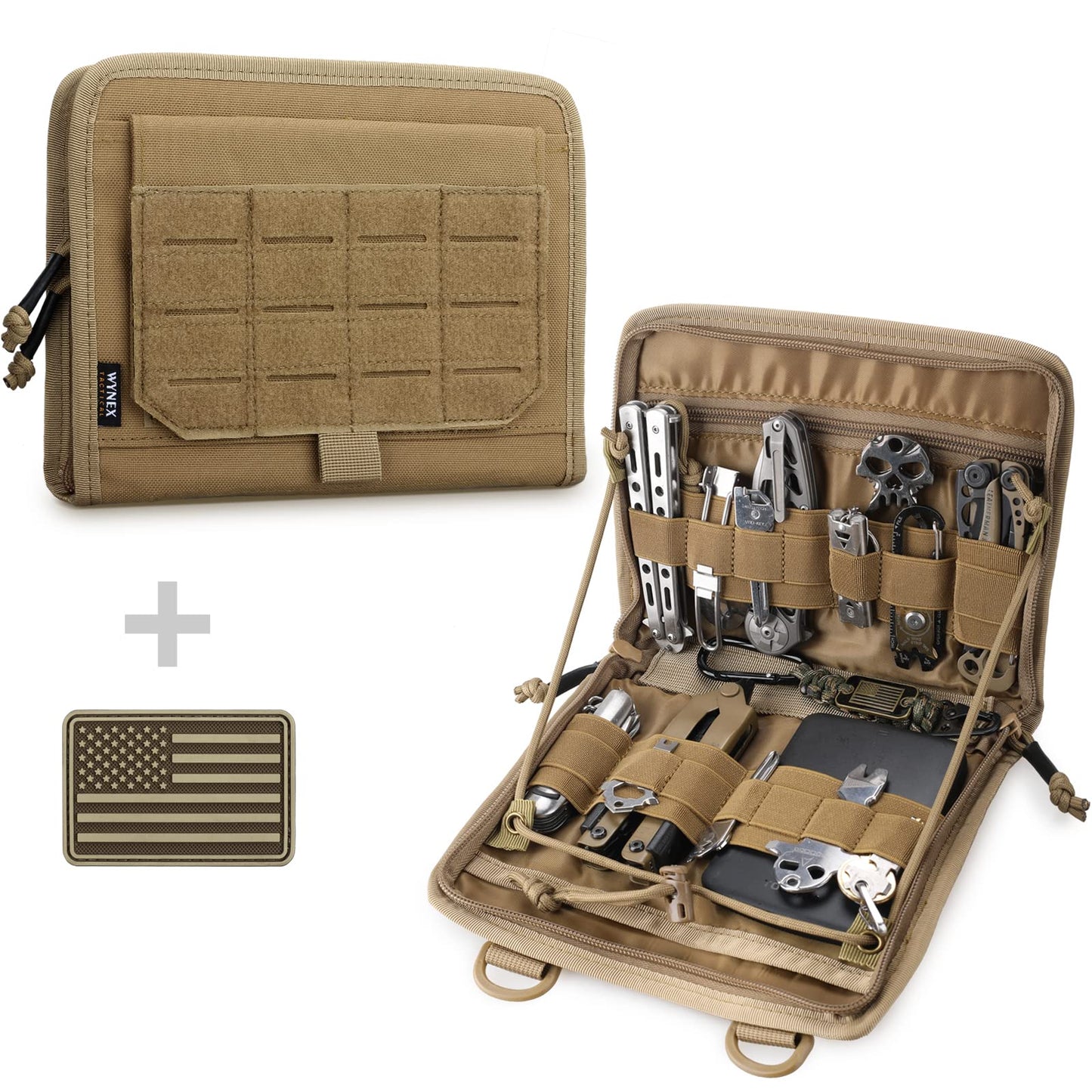 WYNEX Tactical Molle Admin Pouch, Laser-Cut, EDC Organizer Tool Pouch