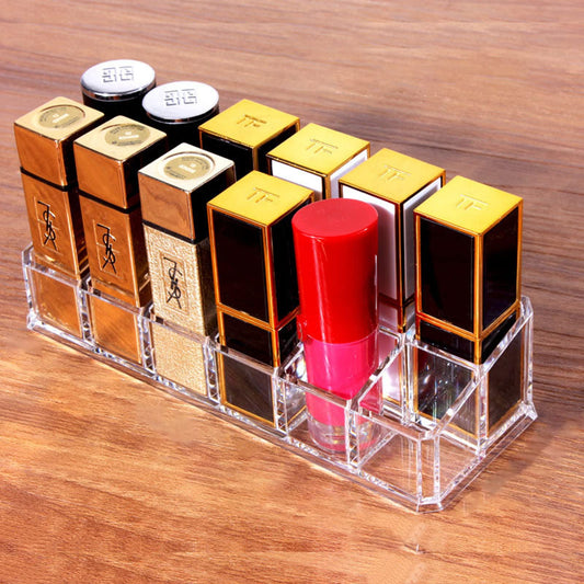 LtyTz Lipstick Holder 12 Spaces Lipgloss Organizer, 2 Rows - Nail Polish Organizer Makeup Holder & Cosmetics Storage Display