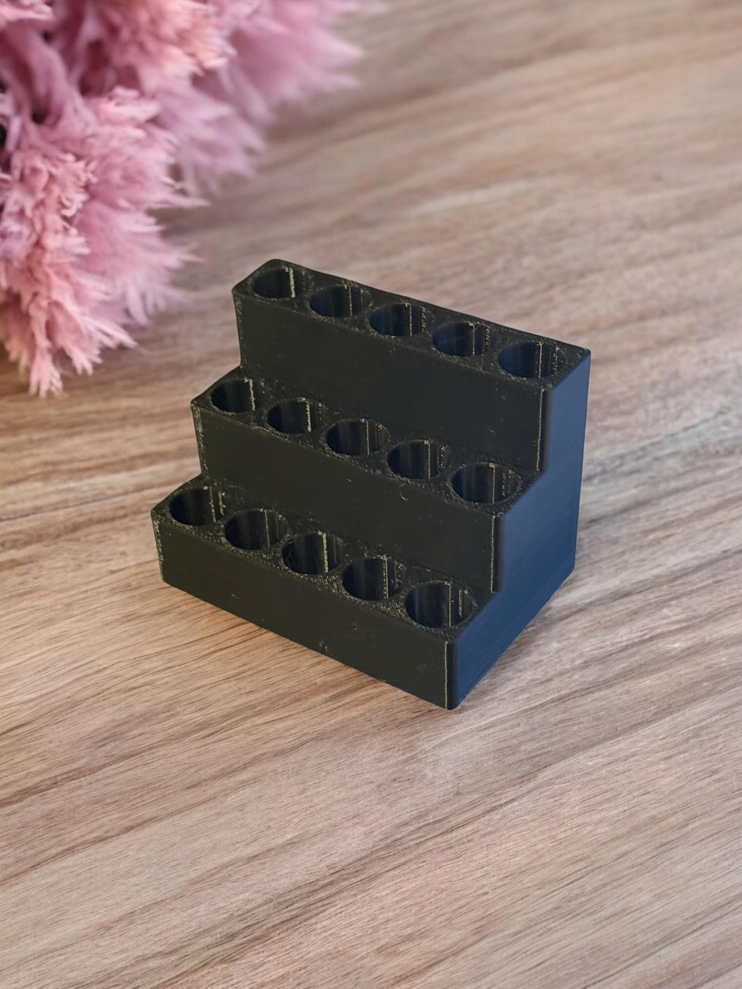 Gallery of Drip 2mL Perfume Sample Organizer – Tiered Display Holder for 15 Mini Fragrance Vials, 3-Tier Perfume Tester Storage Stand, Vanity & Desk Fragrance Sample Rack (Obsidian Black)