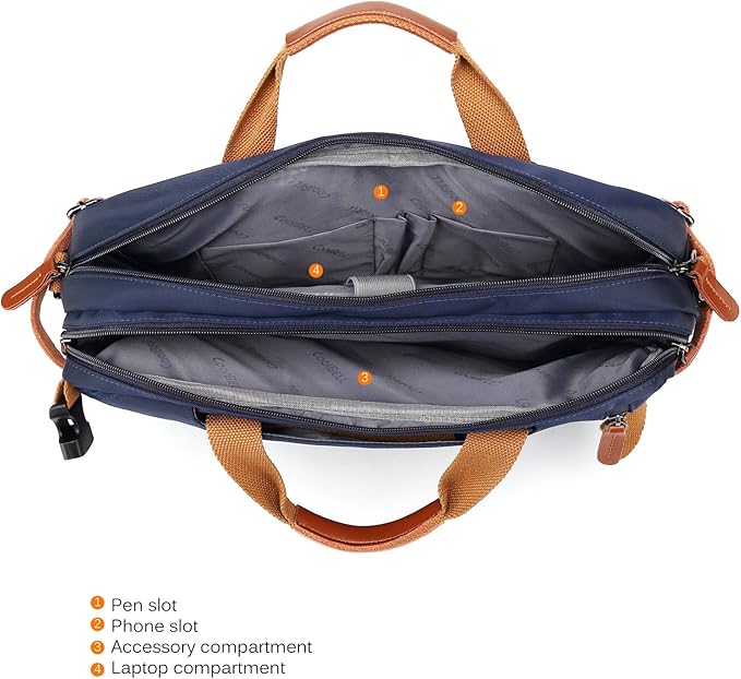 CoolBELL Convertible Backpack Messenger Bag Shoulder Bag Laptop Case Handbag Business Briefcase Multi-Functional Travel Rucksack Fits 17.3 Inch Laptop for Men/Women (Blue)
