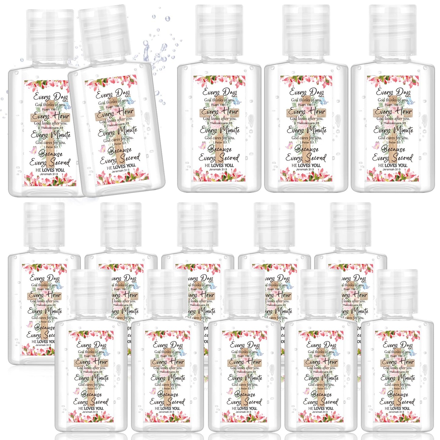 Gejoy 72 Pack Christian Hand Sanitizers Bible Verse Mini Hand Sanitizers Bulk Travel Size Religious Christian Party Favors for Church Prayer Mother's Day Women Mom Pastor Holiday Nurse Teacher Gifts