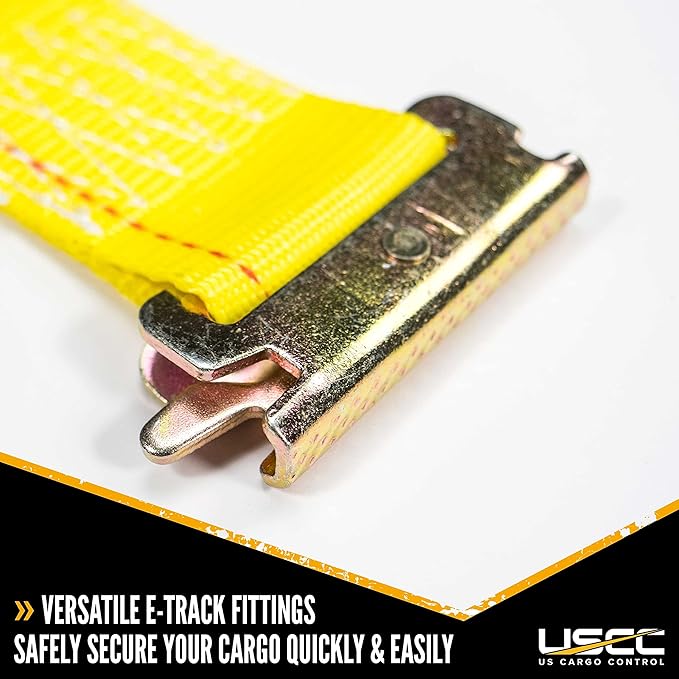 US Cargo Control E-Track Cam Buckle Straps (1000-Pack), 2 Inch x 12 Foot E Track Straps with Cam Buckle and Spring E-Fittings, 2,500 LBS Break Strength, Easy-to-Use Tiedowns in Vans and Trailers