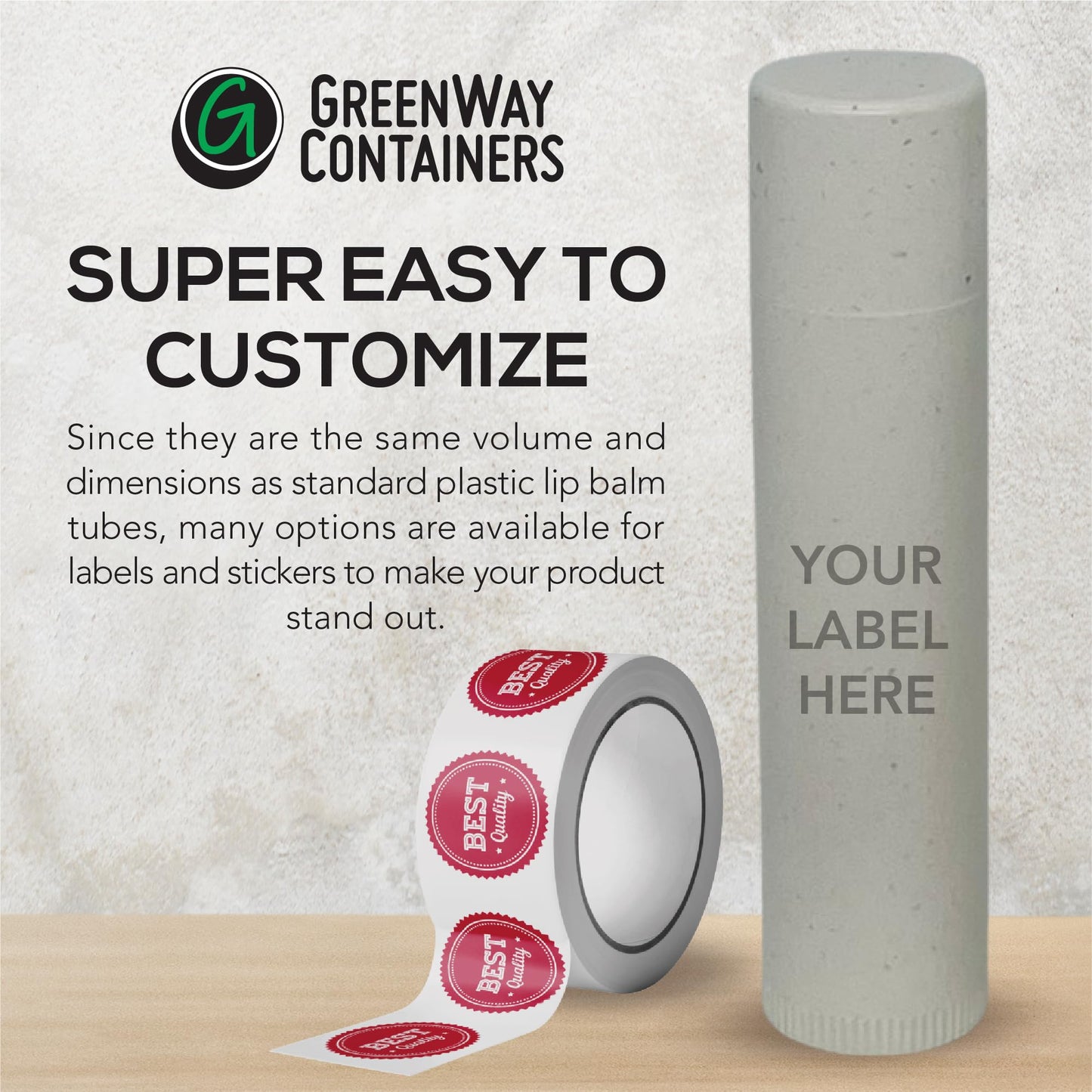 GreenWay 0.15oz / 4.25g Bamboo Lip Balm Tubes with Lids - 25 Pack Twisting Empty Chapstick Tubes - Plastic-free Refillable Lip Gloss Tube - Eco-Friendly DIY Cosmetic Containers – White